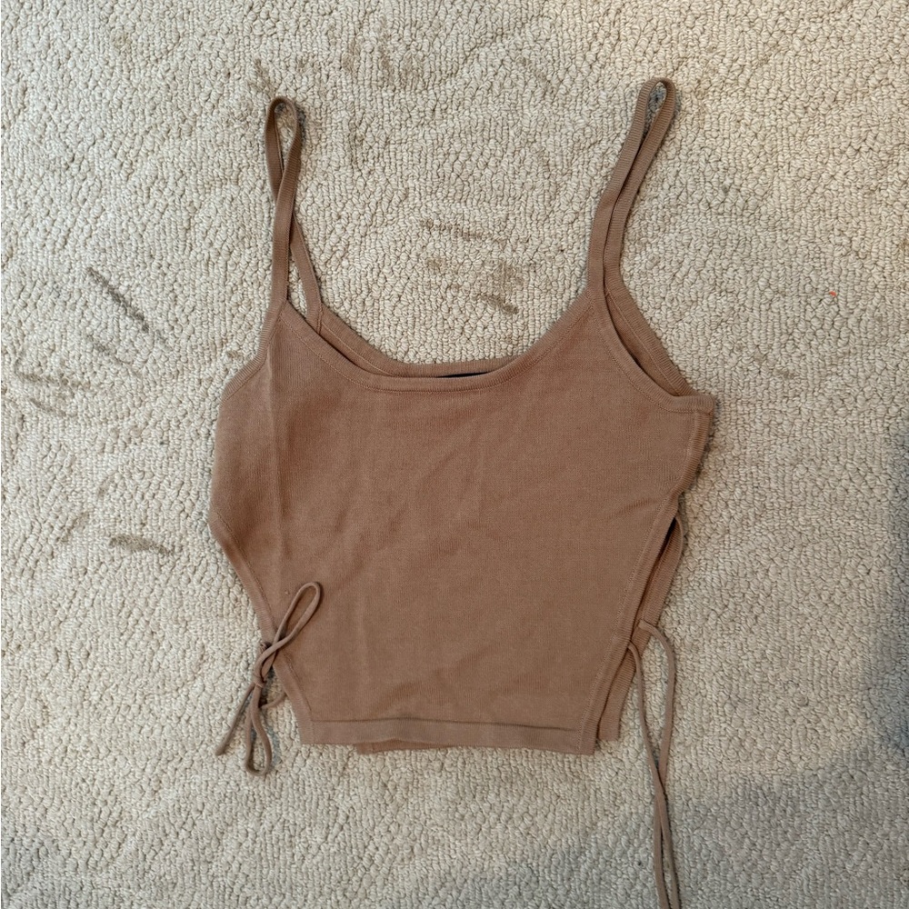 I.AM.GIA Brown tank with open sides that tie